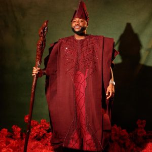 Shop Burgundy Embroidery Traditional African Agbada - Deji & Kola