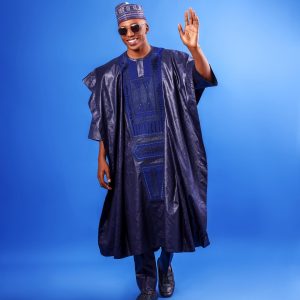 Shop Navy Blue, Malian Embroidery Traditional Agbada - Deji & Kola